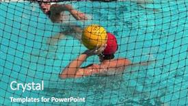  Presentation with water polo - Audience pleasing PPT theme consisting of water polo series backdrop and a teal colored foreground