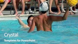  Presentation with water polo - Amazing slide set having water polo shot backdrop and a teal colored foreground