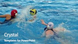  Presentation with polo - Presentation theme featuring water polo background and a teal colored foreground