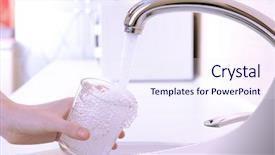  Presentation with water faucet - Theme featuring water poured from kitchen faucet background and a sky blue colored foreground