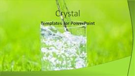  Presentation with pure water - Cool new PPT theme with water poured into glass pure water on green background backdrop and a yellow colored foreground