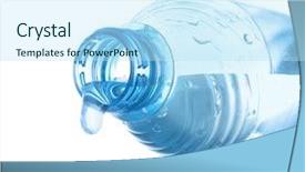  Presentation with pouring water - Beautiful slide set featuring water pouring from plastic bottle backdrop and a sky blue colored foreground