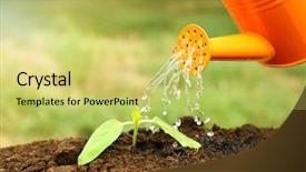  Presentation with aqua - Presentation design featuring aqua orange - water pouring from watering can background and a yellow colored foreground