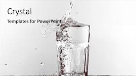  Presentation with pouring water - Cool new theme with water pouring in glass isolated backdrop and a white colored foreground