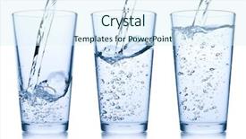  Presentation with pouring water - Slides having water pouring into glass background and a sky blue colored foreground