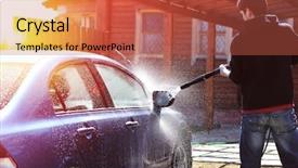  Presentation with air - Presentation design consisting of water power - blue car washing on open background and a red colored foreground