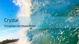  Presentation with ocean wave - PPT layouts consisting of water power - breaking ocean wave crashing background and a  colored foreground