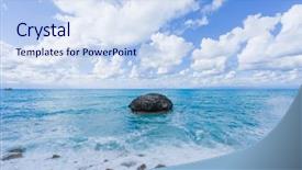  Presentation with island - PPT theme enhanced with water power - famous kathisma beach in lefkada background and a sky blue colored foreground