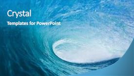 Presentation with blue wave - Cool new slide deck with water power - perfect blue surfing wave backdrop and a teal colored foreground