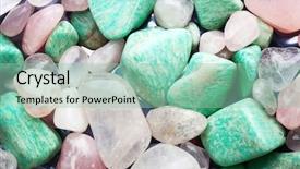  Presentation with mineral - Presentation featuring water preacious - mineral stones background background and a mint green colored foreground