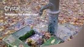  Presentation with water pump - Theme consisting of water pump in the park background and a gray colored foreground