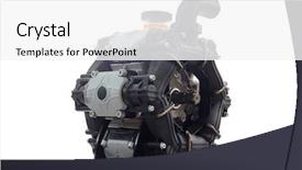  Presentation with turbine - Slides consisting of water pump isolated background and a white colored foreground