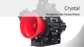  Presentation with water pump - Colorful PPT theme enhanced with water pump isolated backdrop and a white colored foreground