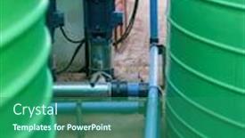  Presentation with water pump - Audience pleasing slides consisting of water-pump-piping-and-plastic backdrop and a ocean colored foreground