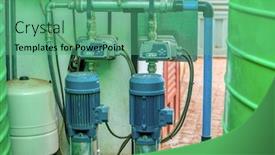 Presentation with water pump - Theme with water-pump-piping-and-plastic background and a seafoam green colored foreground
