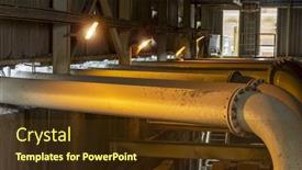  Presentation with diamond - Cool new presentation theme with water-pumping-station backdrop and a tawny brown colored foreground