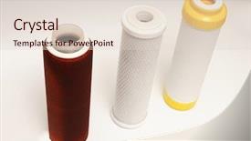  Presentation with water purification - Audience pleasing presentation design consisting of water purification filters for domestic backdrop and a lemonade colored foreground