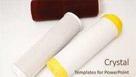  Presentation with water filtration - Cool new PPT theme with water purification filters white background backdrop and a lemonade colored foreground