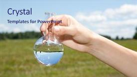  Presentation with liquid - Presentation theme enhanced with water purity test liquid background and a sky blue colored foreground