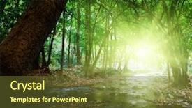  Presentation with river forest village - Beautiful theme featuring water rays - river in deep forest backdrop and a tawny brown colored foreground