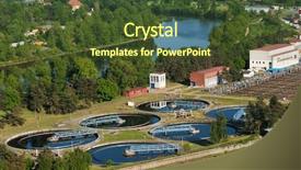  Presentation with treatment - Presentation theme having water recycling purifying and sewage background and a tawny brown colored foreground