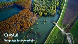  Presentation with danube - Theme consisting of water reed - aerial view of the danube background and a tawny brown colored foreground