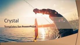  Presentation with long tailed boat fishing boat - Audience pleasing slide deck consisting of water reed - fisherman with fish backdrop and a lemonade colored foreground