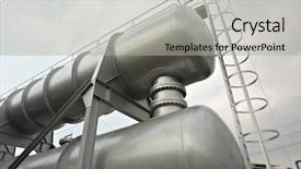  Presentation with industry - Theme with water refinery - industry scene background and a light gray colored foreground