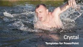  Presentation with water rescue - Cool new slides with water rescue - drowning man backdrop and a dark gray colored foreground