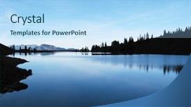  Presentation with water reservoir - Slide deck enhanced with water reservoir - bannalp lake switzerland background and a light blue colored foreground