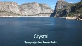  Presentation with yosemite - Audience pleasing presentation design consisting of water reservoir - hetch hetchy dam in yosemite backdrop and a ocean colored foreground