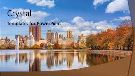  Presentation with new season - Audience pleasing theme consisting of water reservoir - new york new york backdrop and a light blue colored foreground