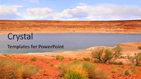  Presentation with scenic - PPT layouts featuring water reservoir - scenic lake powell near antelope background and a coral colored foreground