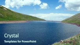  Presentation with water reservoir - PPT layouts having water reservoir in mountains background and a ocean colored foreground