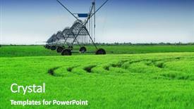  Presentation with water resource - Presentation theme with water resource irragation - crop irrigation using the center background and a shamrock green colored foreground