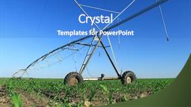  Presentation with sprinkler system - Cool new PPT theme with water resource irragation - crop irrigation using the center backdrop and a cobalt blue colored foreground