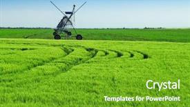  Presentation with water resource - Beautiful slide set featuring water resource irragation - crop irrigation using the center backdrop and a tawny brown colored foreground