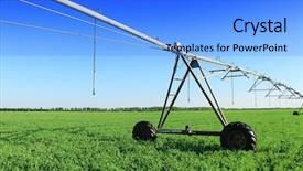  Presentation with sprinkler system - Colorful slide set enhanced with water resource irragation - crop irrigation using the center backdrop and a light blue colored foreground