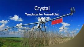  Presentation with sprinkler system - PPT layouts with water resource irragation - crop irrigation using the center background and a navy blue colored foreground