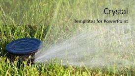  Presentation with summer - Beautiful presentation featuring water resource irragation - field in summer is backdrop and a mint green colored foreground