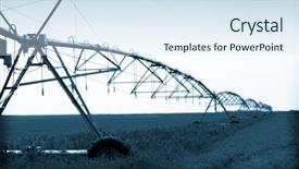  Presentation with irrigation - Presentation having water resource irragation - irrigation equipment background and a  colored foreground