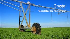  Presentation with irrigation - Audience pleasing PPT theme consisting of water resource irragation - irrigation equipment backdrop and a  colored foreground