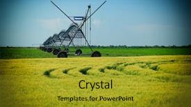  Presentation with water resource - Cool new slides with water resource irragation - irrigation equipment backdrop and a gold colored foreground