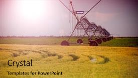  Presentation with water resource - Slide deck consisting of water resource irragation - irrigation equipment background and a gold colored foreground