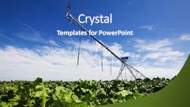  Presentation with water resource - PPT theme enhanced with water resource irragation - modern irrigation tool background and a ocean colored foreground