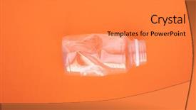  Presentation with plastic bottle - Beautiful theme featuring squashed plastic bottle on orange backdrop and a gray colored foreground