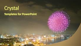  Presentation with fireworks - Beautiful theme featuring water rocket - fireworks in baku azerbaijan backdrop and a tawny brown colored foreground