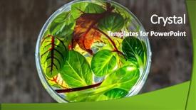  Presentation with tea leaves fresh green leaf - Colorful PPT theme enhanced with water rocket - fresh salad leaves backdrop and a tawny brown colored foreground