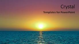  Presentation with water sun - Cool new PPT theme with water rocket - sun rocketing to the sky backdrop and a violet colored foreground