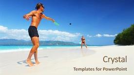  Presentation with young children playing - Slide deck consisting of water rocket - young couple playing tennis background and a sky blue colored foreground